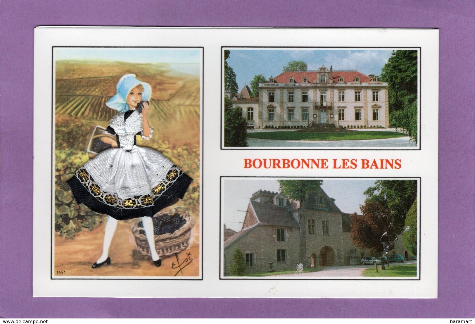 52 BOURBONNE LES BAINS Multivues Carte Brodée - Bourbonne Les Bains