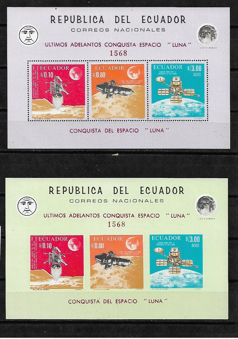 #C98# ECUADOR MICHEL BL 33/34 MNH** SPACE. - Ecuador