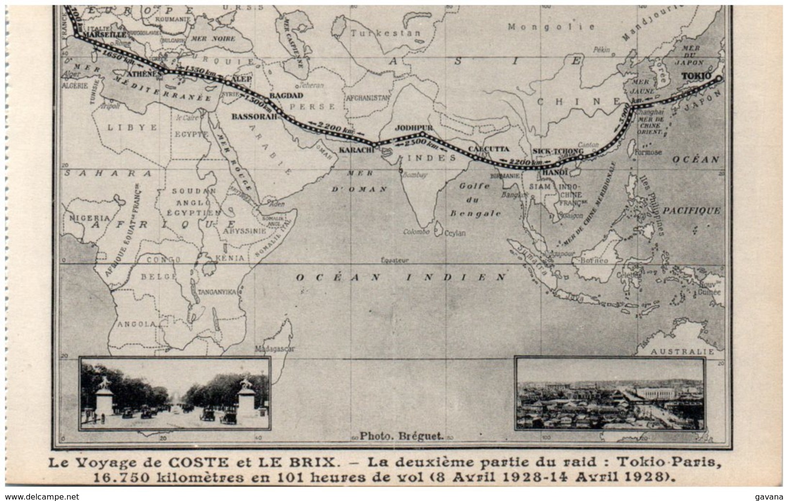 Le Voyage De COSTE Et LE BRIX - La Deuxième Partie Du Raid : Tokio-Paris - Autres & Non Classés