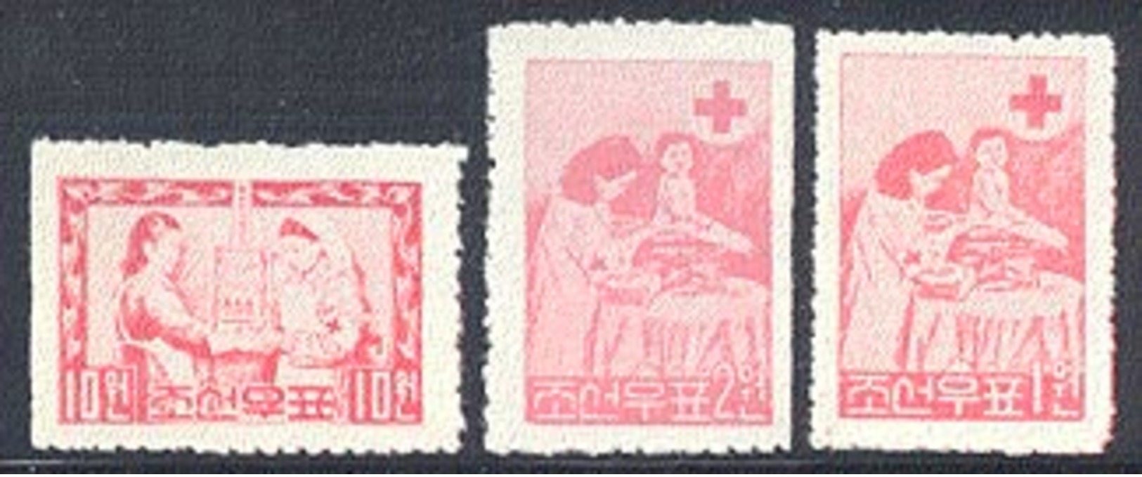 Korea North Mi 131-133 Red Cross Nurse, Mint NH, Scott 125-127, Free Shipping To USA - Korea, North