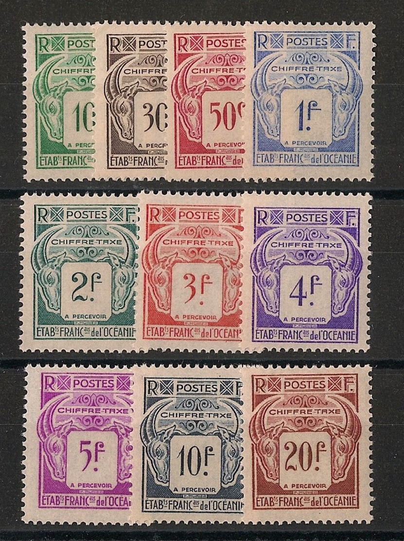 Océanie - 1948 - Taxe TT N°Yv. 18 à 27 - Série Complète - Neuf Luxe ** / MNH / Postfrisch - Timbres-taxe