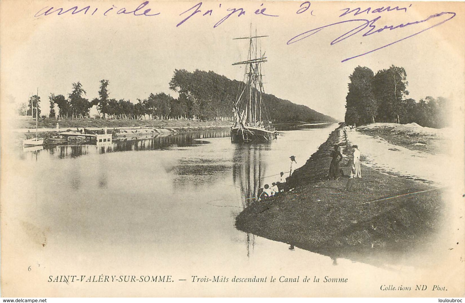 SAINT VALERY SUR SOMME TROIS MATS DESCENDANT LE CANAL DE LA SOMME - Saint Valery Sur Somme