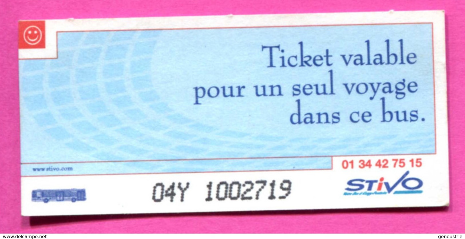 Ticket De Bus / STIVO - Cergy-Pontoise - Paris - Ile-de-France - Bus Ticket Transportation - Europe