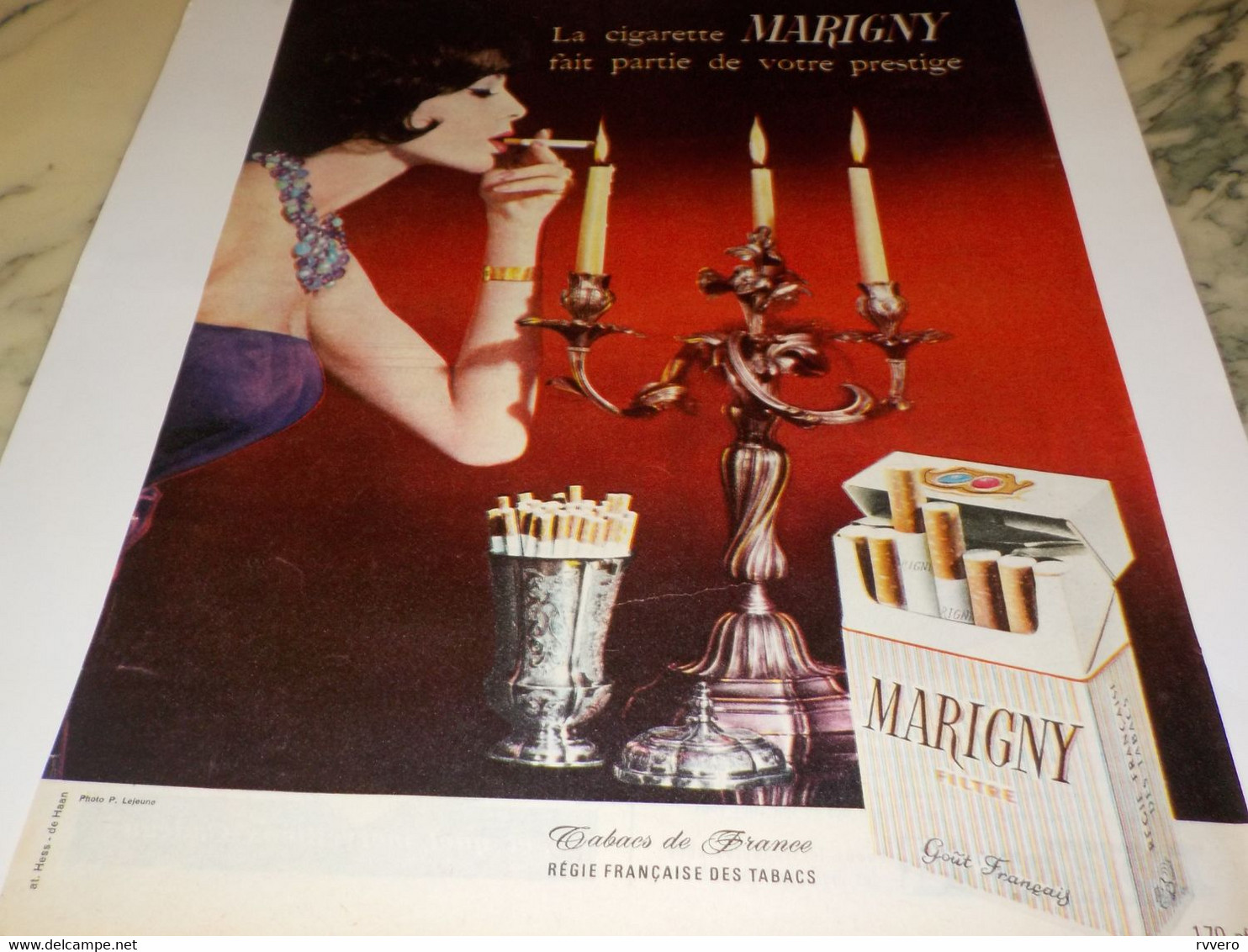 ANCIENNE   PUBLICITE   CIGARETTE MARIGNY PRESTIGE  1960 - Autres & Non Classés