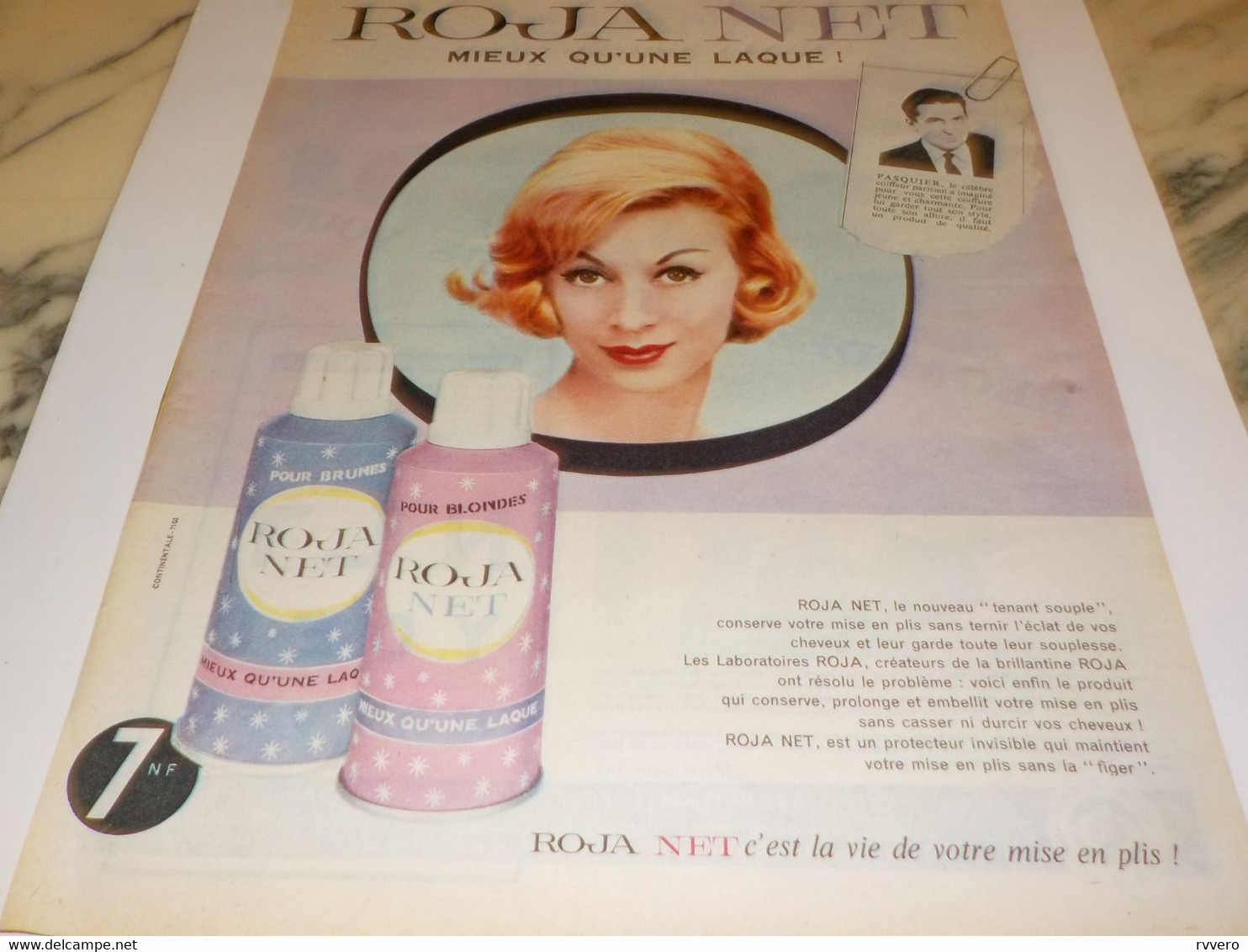 ANCIENNE PUBLICITE CHEVEUX ROJA NET LAQUE 1960 - Autres & Non Classés