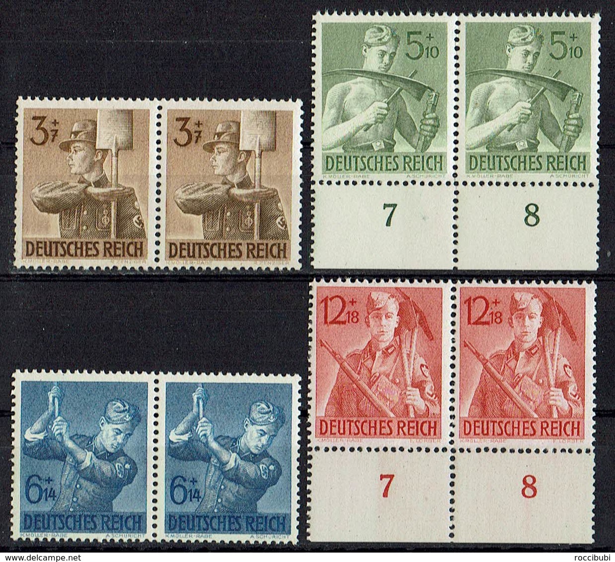 DR 1943 // Mi. 850/853 ** Paare - Ungebraucht