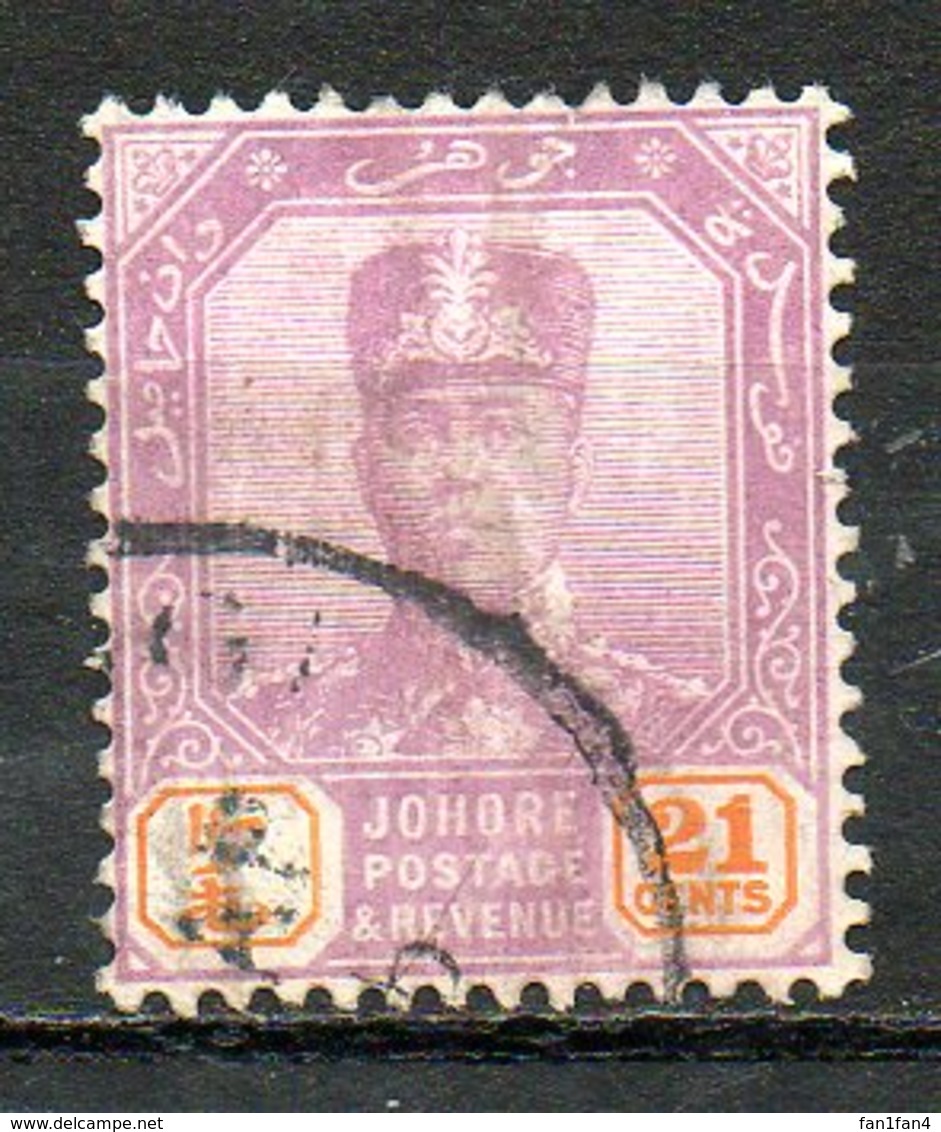 MALAISIE - JOHORE - (Protectorat Britannique) - 1918 - N° 76 - 21 C. Violet-brun Et Orange - (Effigie Du Sultan Ibrahim) - Johore