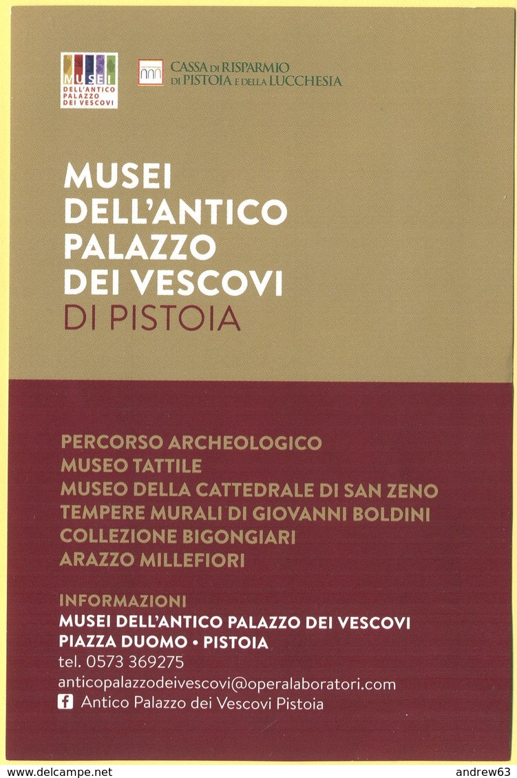 ITALIA - ITALY - Musei Dell'Antico Palazzo Dei Vescovi - Pistoia - Volantino Pubblicitario - Dépliants Turistici