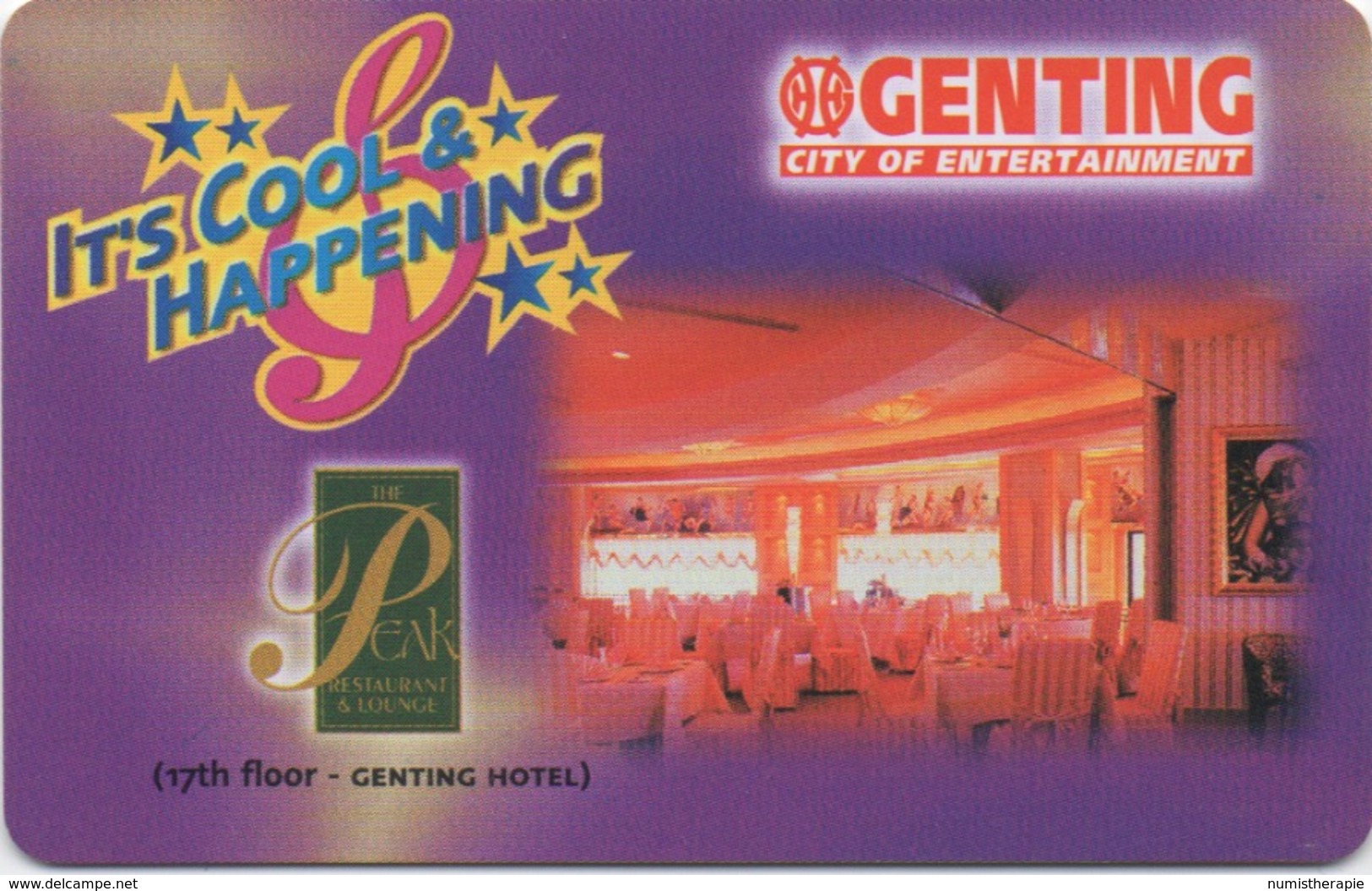 Malaisie : Genting City Of Entertainment : The Peak Restaurant & Lounge - Cartes D'hotel