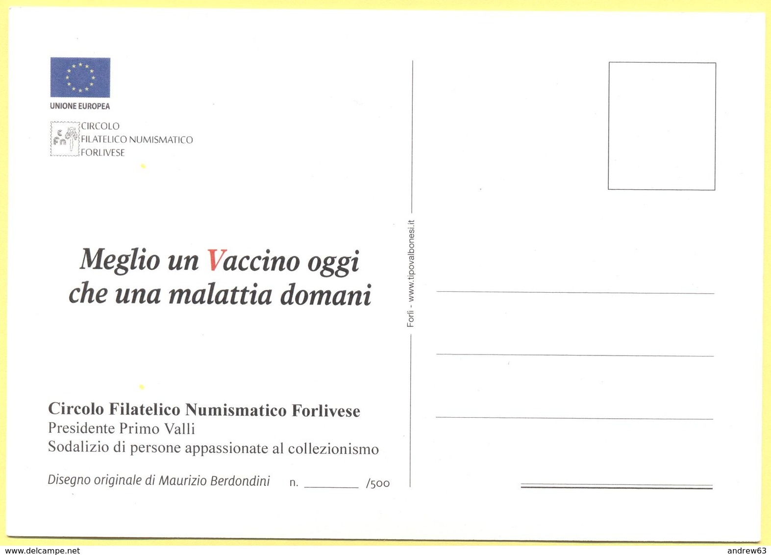 Tematica - Salute - Vaccino - Vaccinazioni - Meglio Un Vaccino Oggi Che Una Malattia Domani - Not Used - Santé