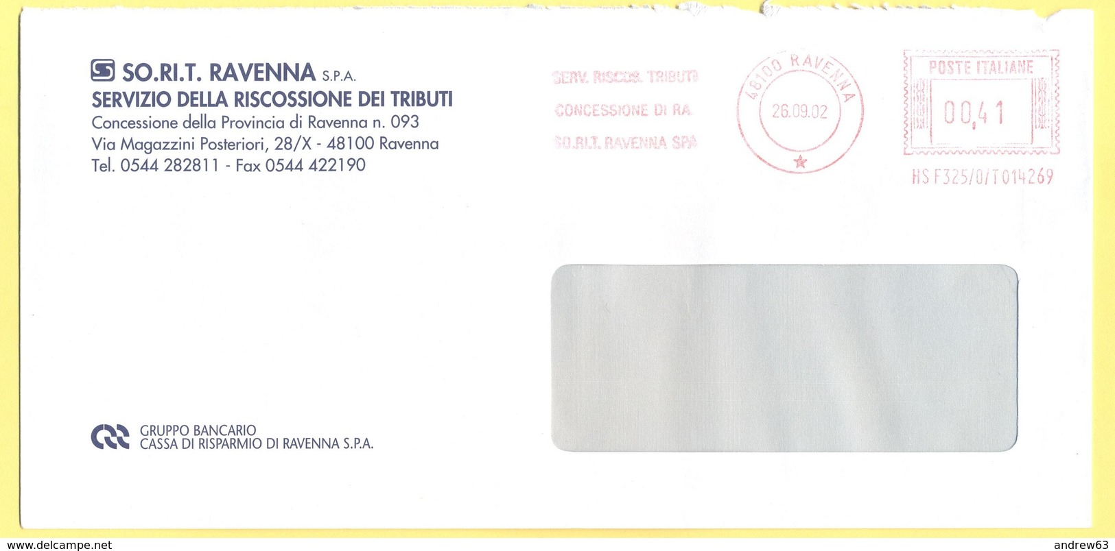 ITALIA - ITALY - ITALIE - 2002 - 00,41€ EMA, Red Cancel - SORIT Ravenna SPA - Servizio Della Riscossione Dei Tributi - V - Macchine Per Obliterare (EMA)