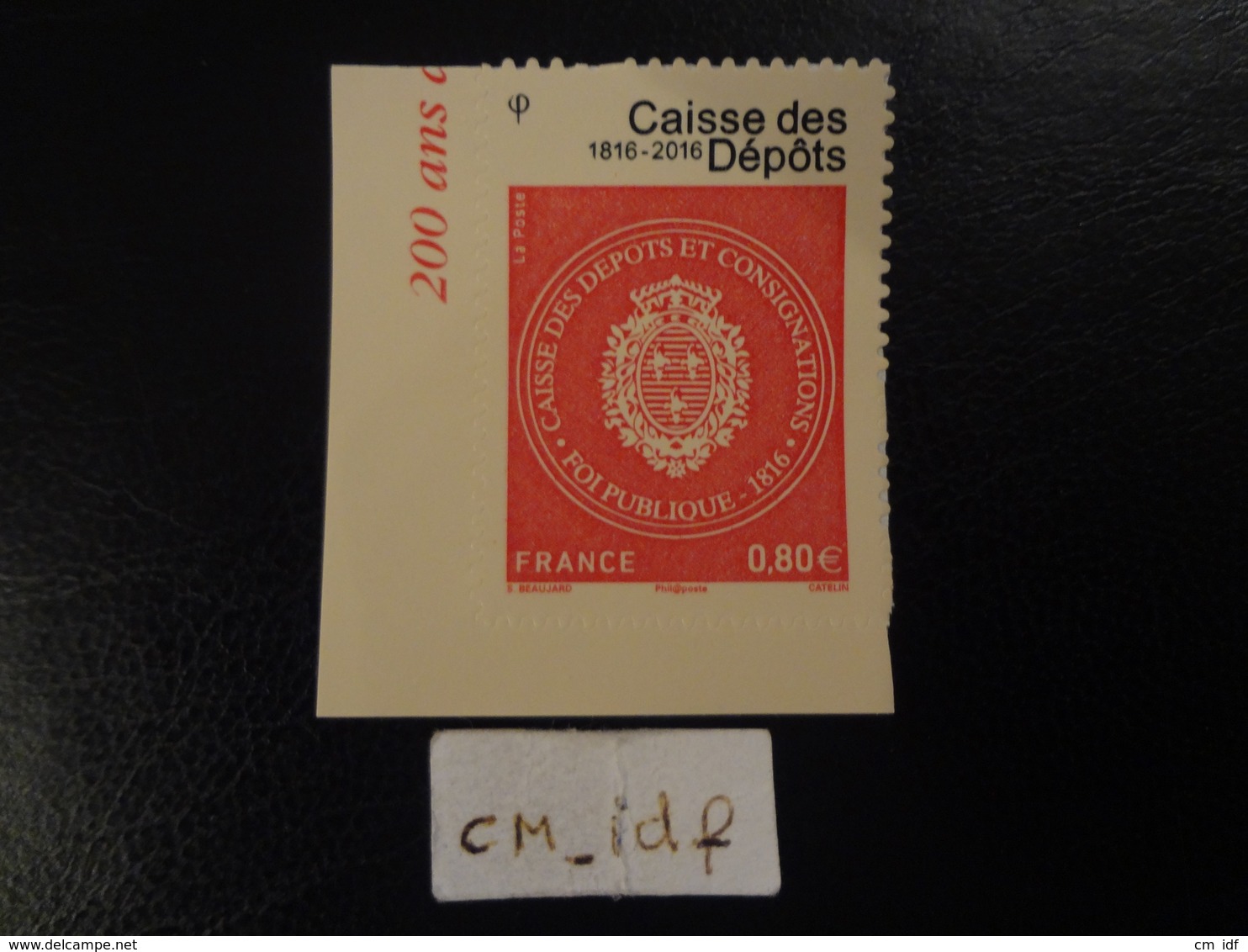 FRANCE 2016  0,80  CAISSE DES DEPOTS ET CONSIGNATIONS Adhésif Issu Du  Bloc Feuillet De 4 Timbres Neuf XX - Neufs