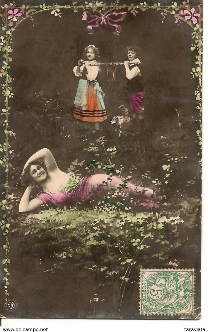 ACTRICES Montage Photo SURRÉALISME Enfants Nymphe Forêt - Other & Unclassified