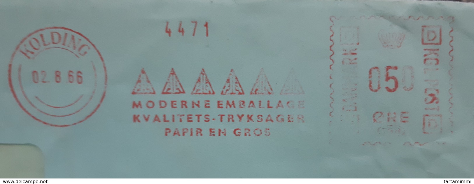 EMA AFS METER STAMP FREISTEMPEL - 1966 KØLDING Denmark Danmark MODERNE EMBALLAGES LUMBYE PAPER CARTA - Franking Machines (EMA)