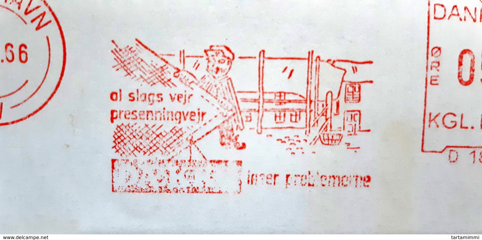 EMA AFS METER STAMP FREISTEMPEL - 1966 KØPENHAVN Denmark Danmark NET MAN AT WORK - Franking Machines (EMA)