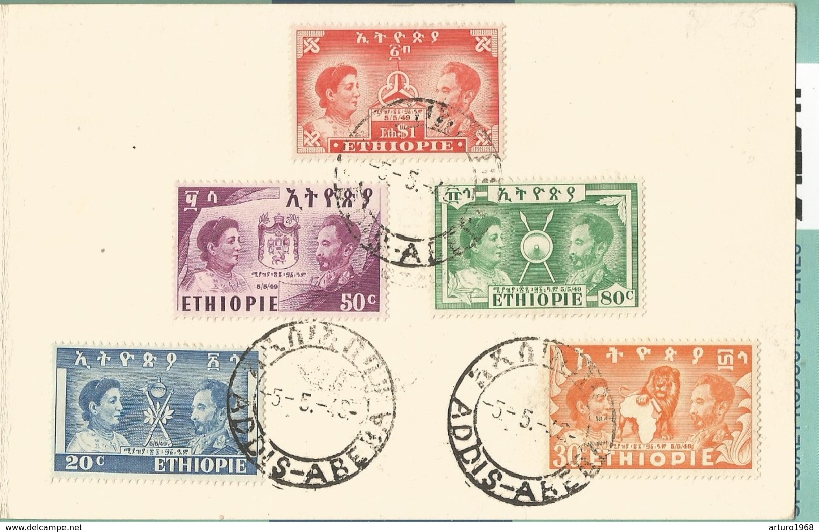 Ethiopia Ethiopie Mi.261/65 Complete Set On Special Booklet FDC 1949 - Ethiopie