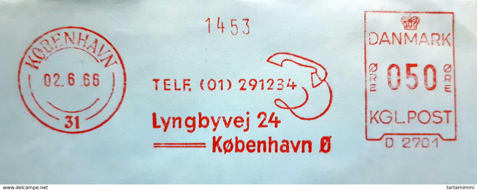 EMA AFS METER STAMP FREISTEMPEL - 1966 ODENSE Denmark Danmark TELEPHONE - Macchine Per Obliterare (EMA)