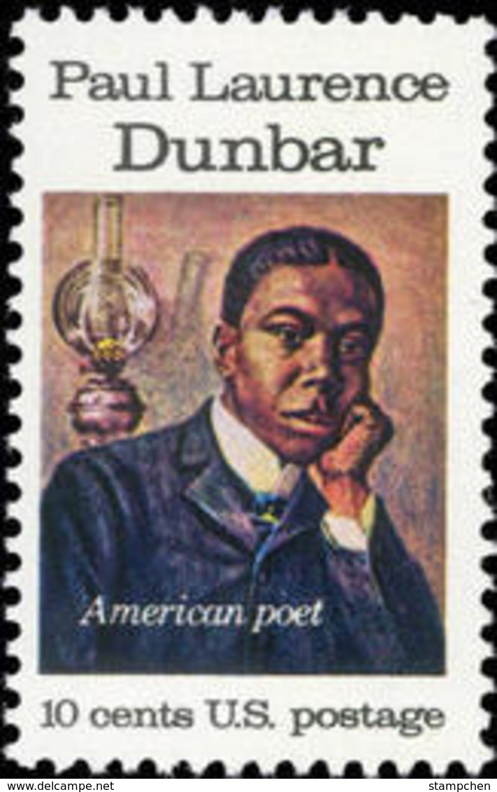 1975 USA Paul Dunbar Stamp Sc#1554 Poet Famous Oil Lamp - Costumes