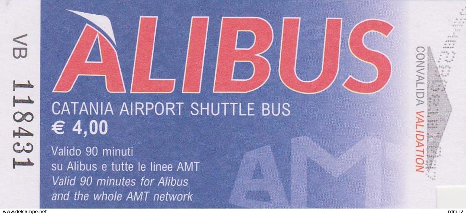 602b/ ALIBUS Catania Airport Shuttle Bus (Catania, Italy). Ticket Airport. Billet Aérroport. Biglietto Aeroporto. - Europa