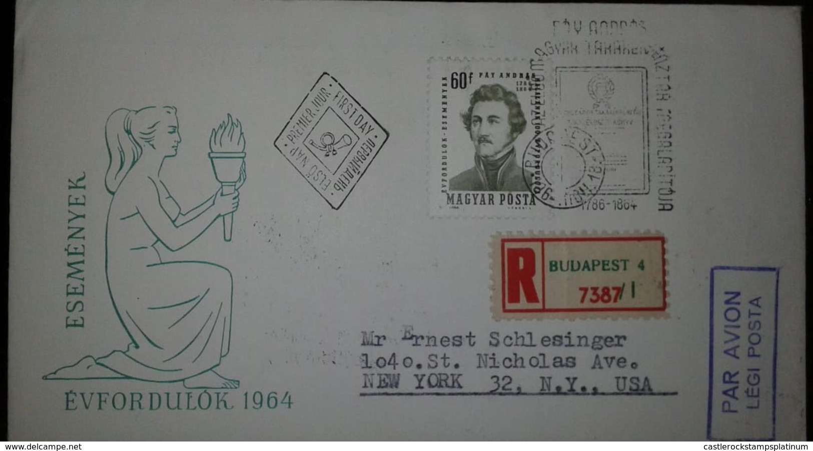 O) 1964 HUNGARY. KING ALBA DAY IN SZEKESFEHERVAR SCT 1584, FDC XF - FDC