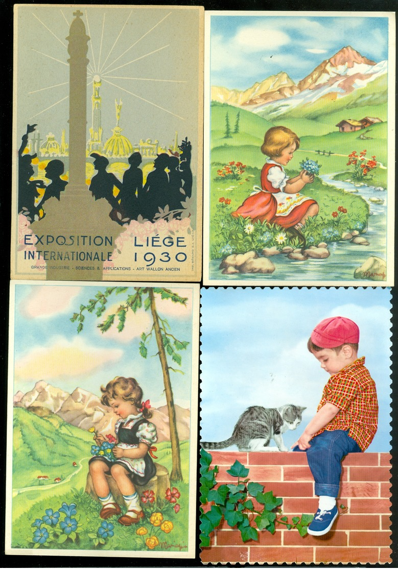 Beau lot de 60 cartes postales de fantaisie grand format  Mooi lot van 60 postakaarten van fantasie groot formaat