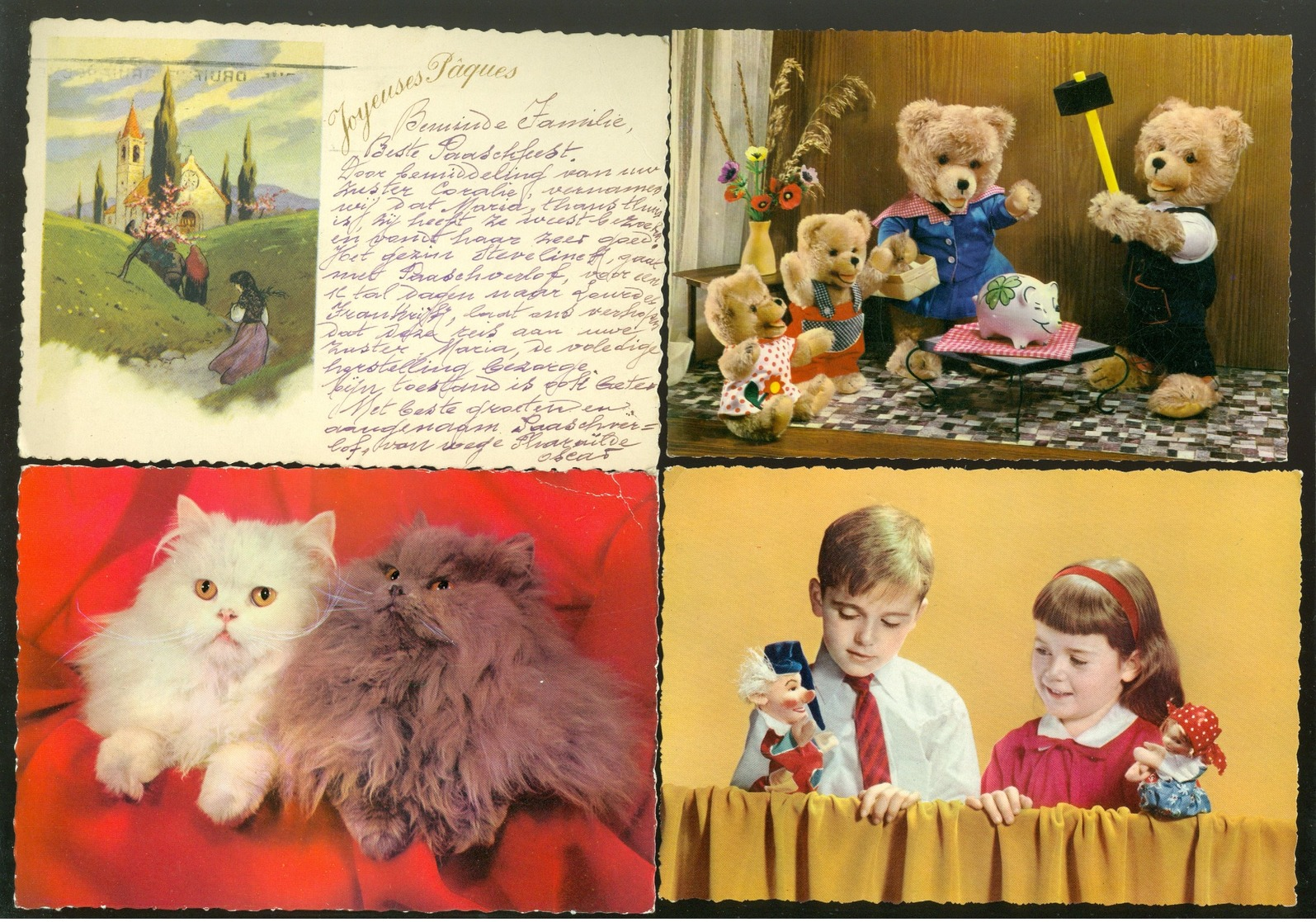 Beau lot de 60 cartes postales de fantaisie grand format  Mooi lot van 60 postakaarten van fantasie groot formaat