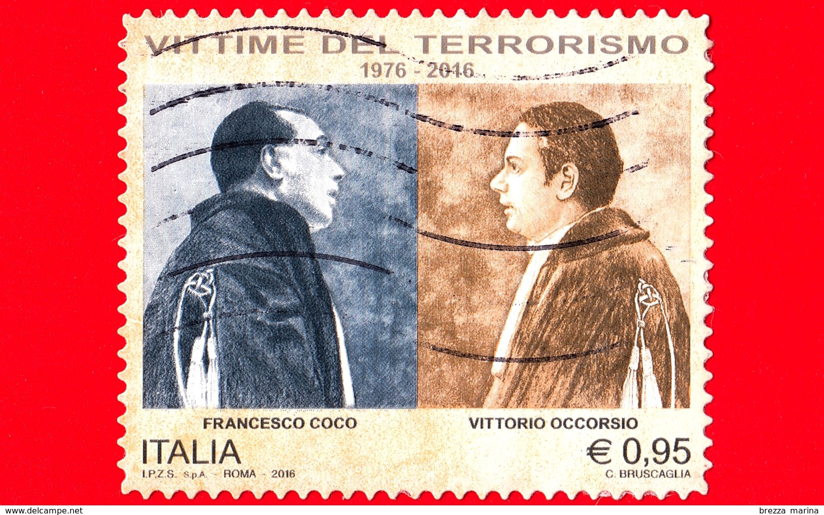 ITALIA - Usato - 2016 -  Vittime Del Terrorismo - Francesco Coco E Vittorio Occorsio - 0,95 - 2011-20: Usati