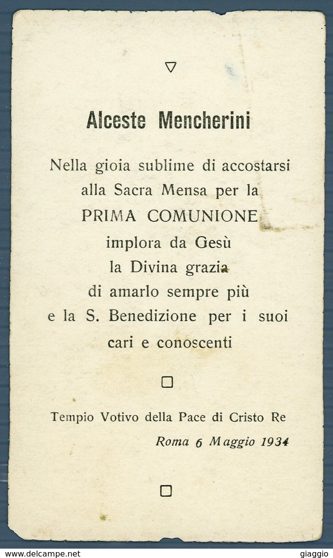 °°° Santino 511 - Prima Comunione 6 Maggio 1934 (roma) °°° - Autres & Non Classés