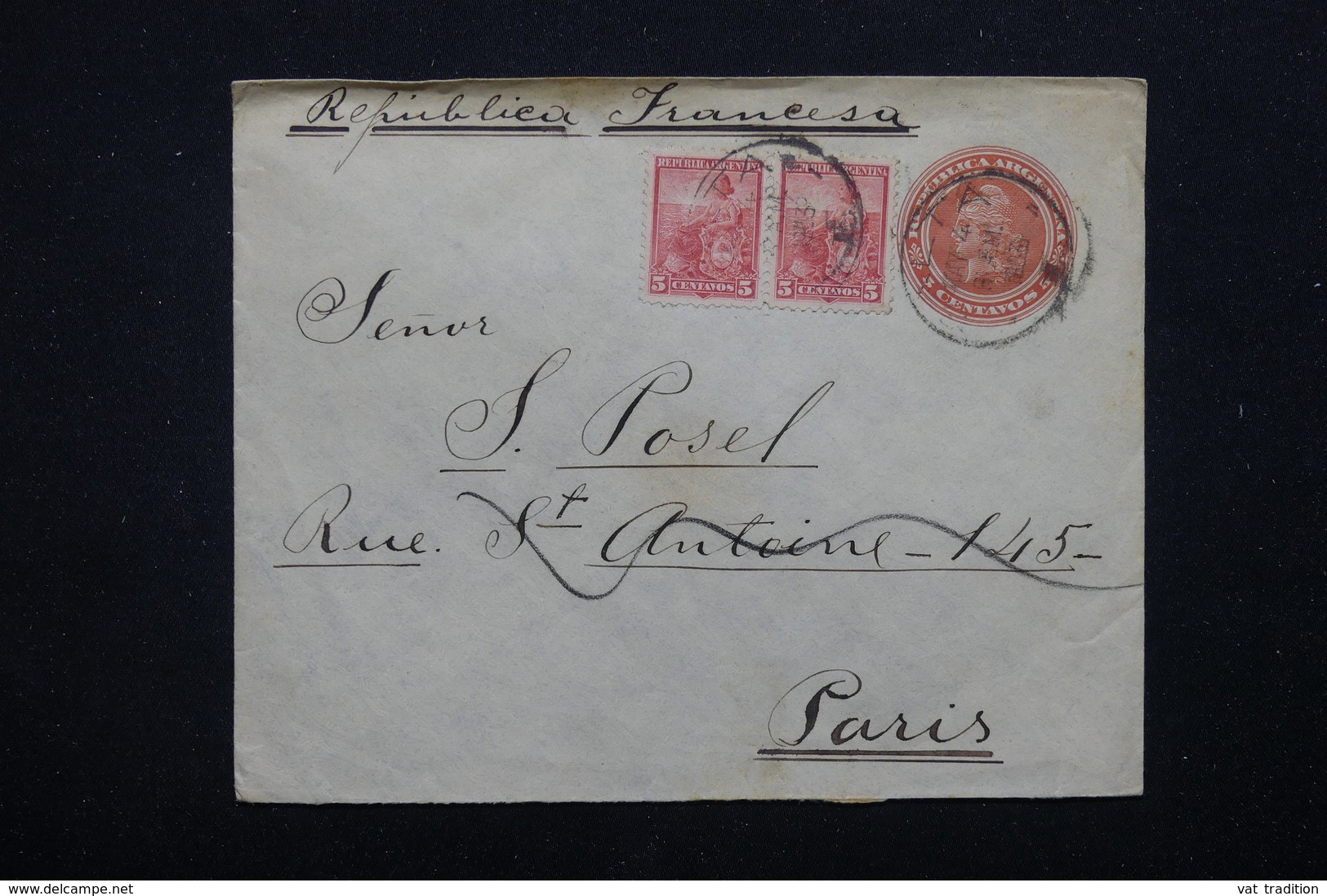 ARGENTINE - Entier + Complément Pour La France En 1903 - L 22717 - Entiers Postaux