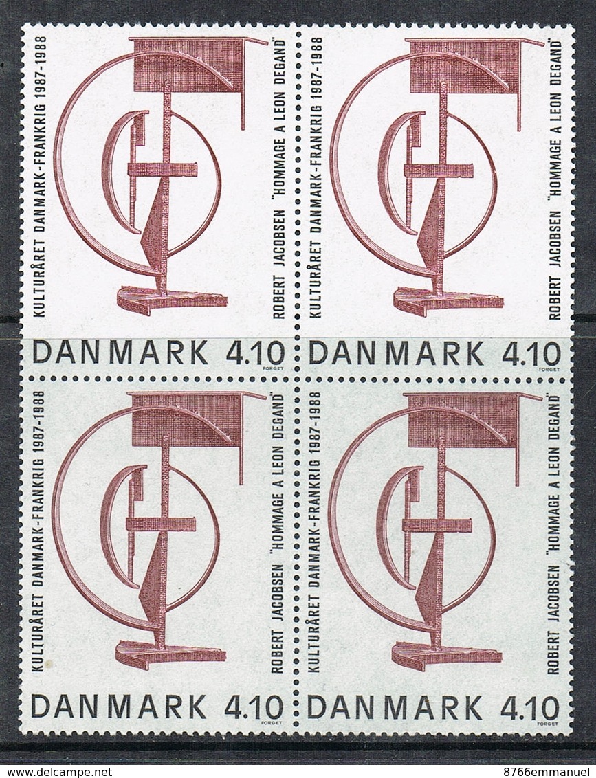 DANEMARK N°931 N** EN BLOC DE 4  émission Conjointe France/Danemark - Unused Stamps