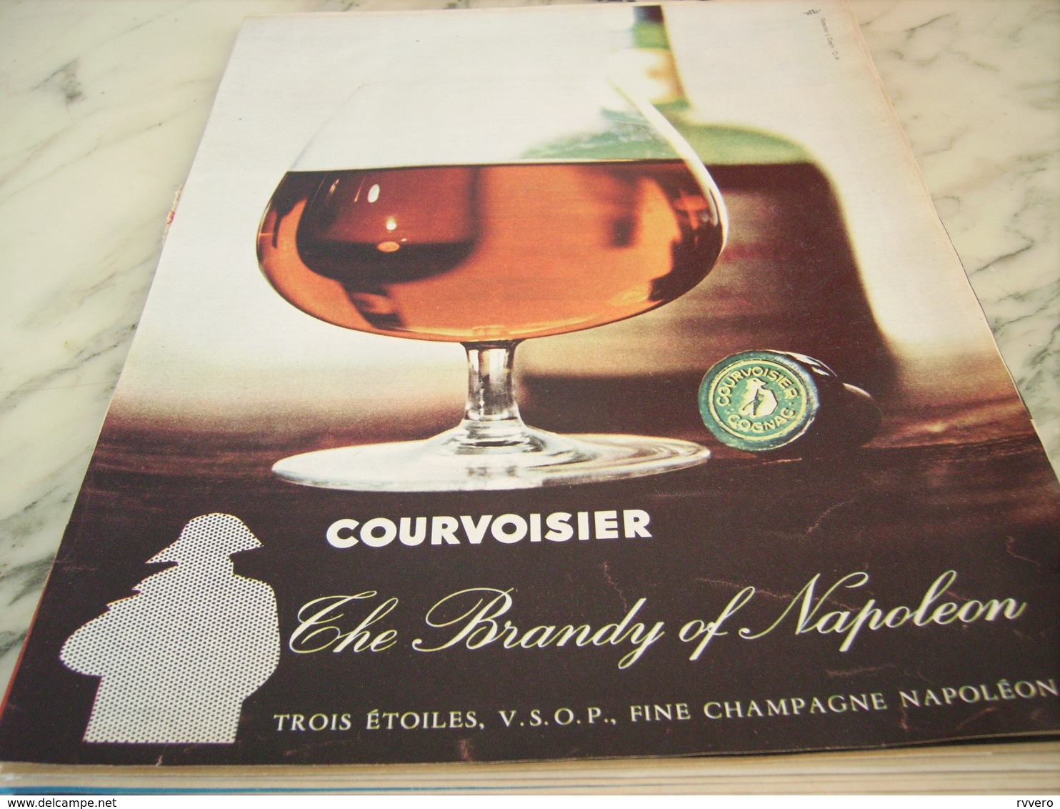 ANCIENNE PUBLICITE COGNAC GALA COURVOISIER THE BRANDY OF NAPOLEON 1960 - Alcoholes