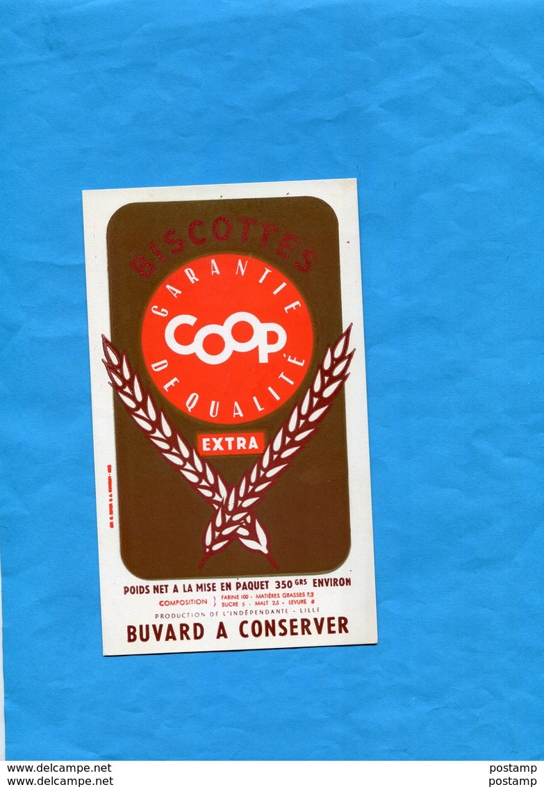 -BUVARD-"BISCOTTES COOP " - LILLE--années 40-50 - Biscottes