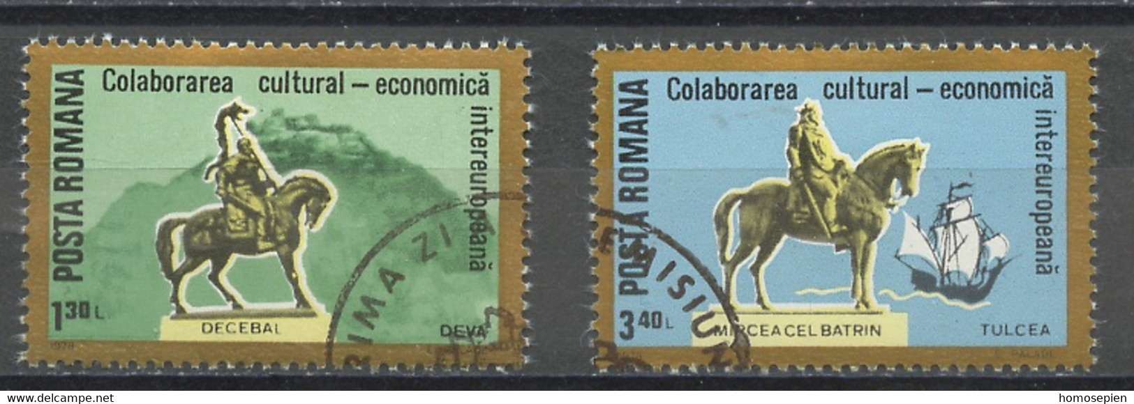 Europa 1978 Roumanie - Rumänien - Romania Y&T N°3100 à 3101 - Michel N°3514 à 3515 (o) - Collaboration Culturelle - Idées Européennes