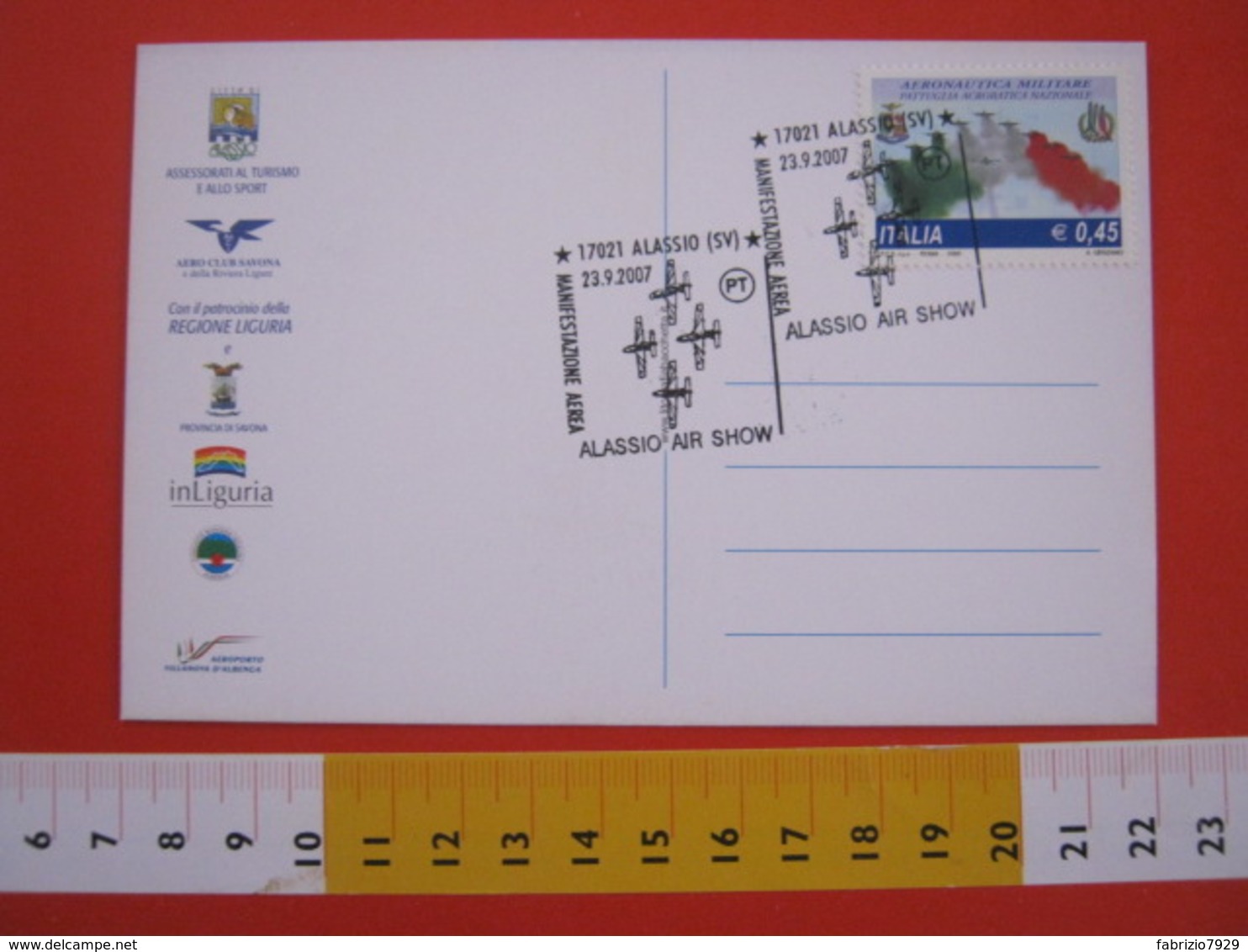 A.08 ITALIA ANNULLO - 2007 ALASSIO SAVONA AIR SHOW MANIFESTAZIONE AEREA SPORT TRICOLORE SPORT - Altri & Non Classificati