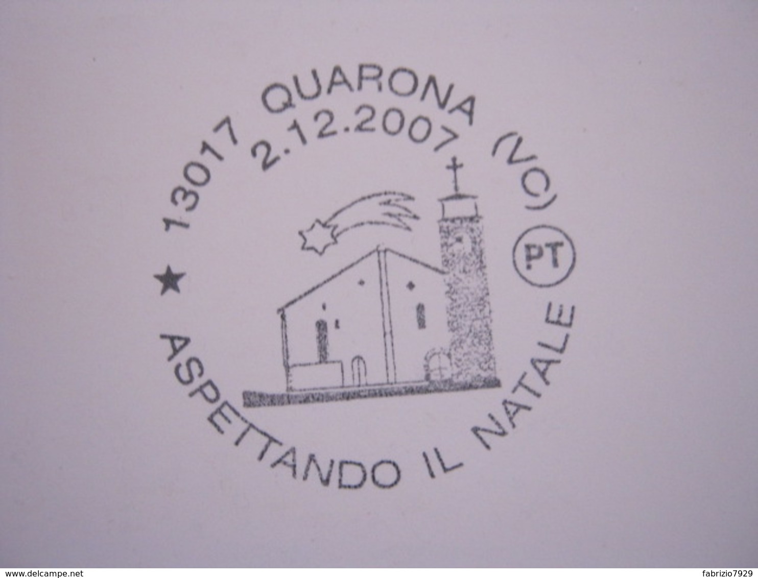 A.08 ITALIA ANNULLO - 2007 QUARONA VERCELLI ARCHITETTURA FACCIATA CHIESA CAMPANILE STELLA COMETA TRAGHETTO SESIA FIUME - Kerken En Kathedralen