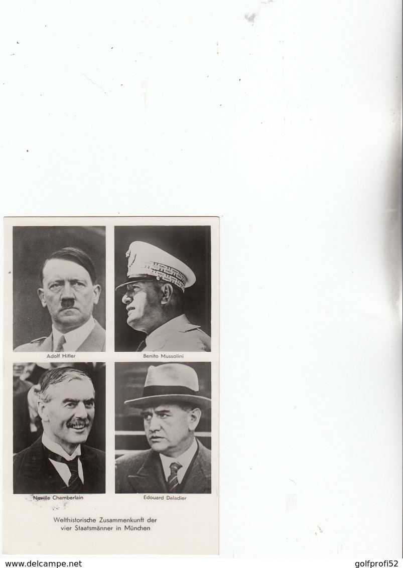 Hitler,Mussolini,Champerlein,Daladier - Weltkrieg 1939-45