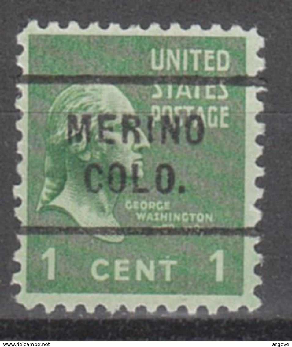 USA Precancel Vorausentwertung Preo, Locals Colorado, Merino 712 - Preobliterati