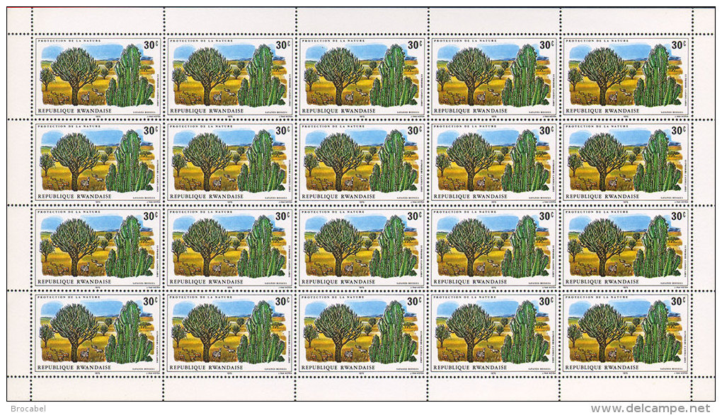 Rwanda 0683**  30c  Protection De La Nature -  Feuille / Sheet De 20 MNH - Neufs