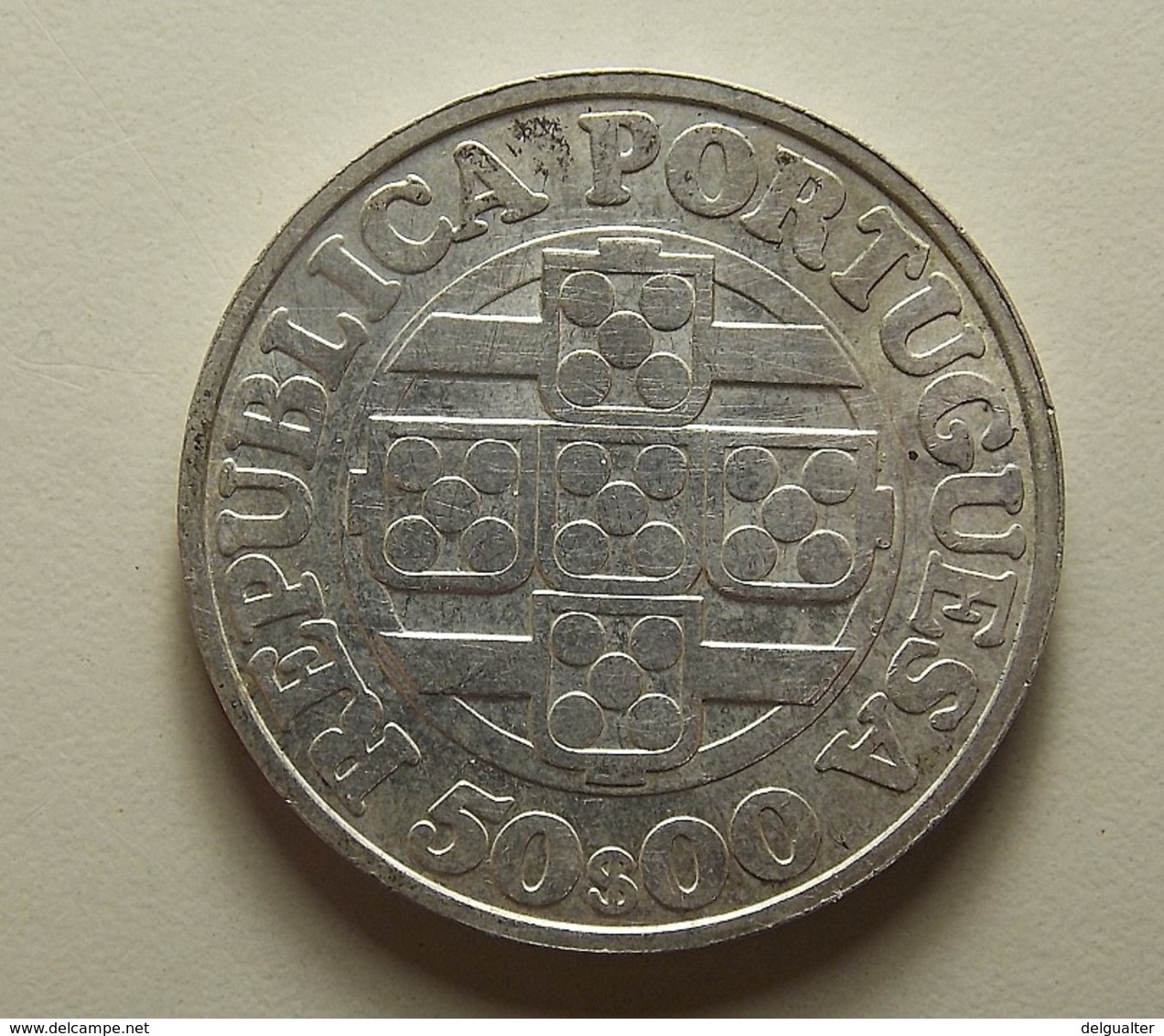 Portugal 50 Escudos Banco De Portugal Silver - Portugal