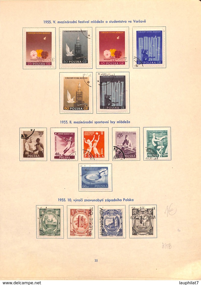 [824118]Pologne 1955 - Petit Lot Obl/Used, Sports, Architectures - Oblitérés