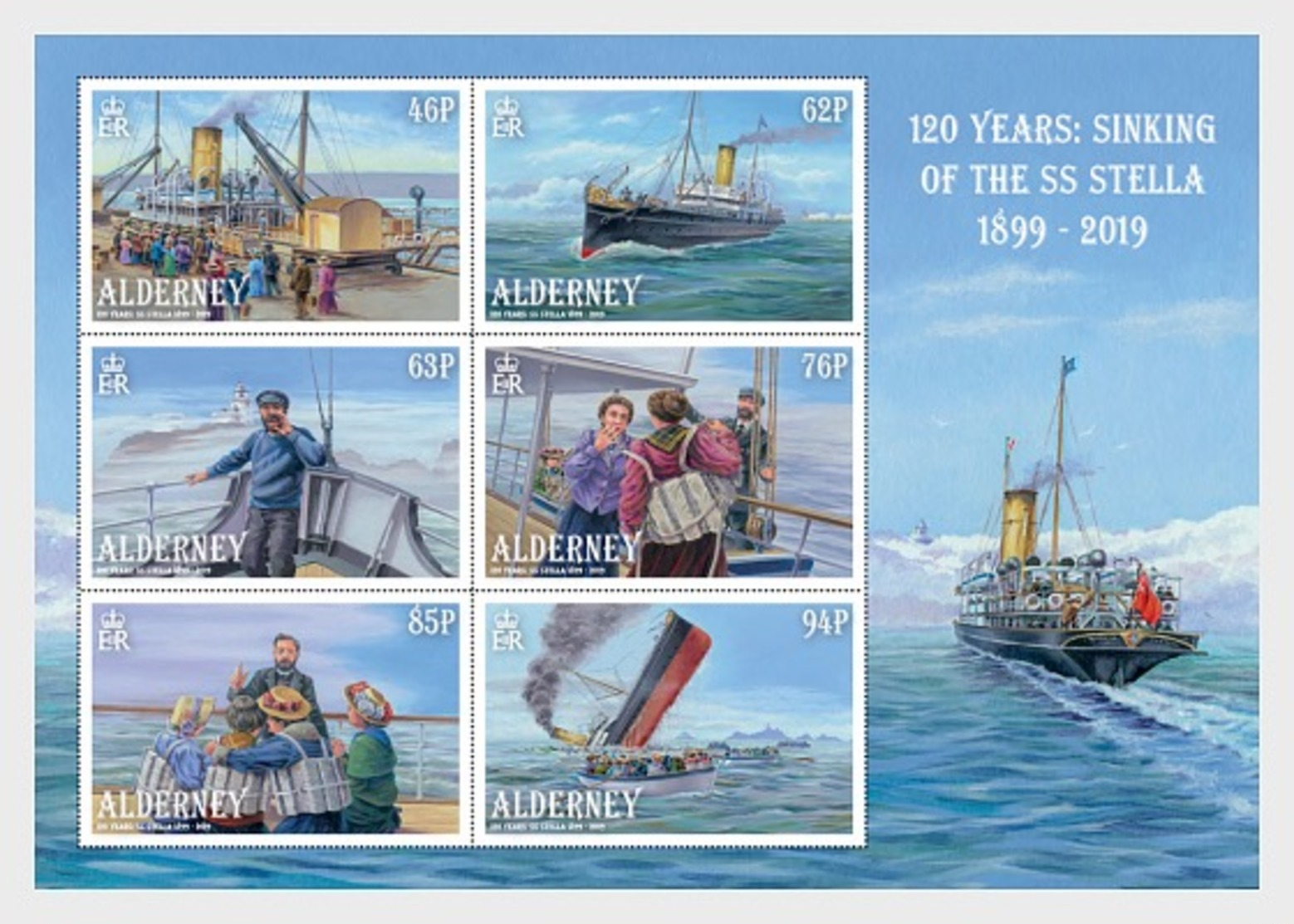 Z06 Great Britain 2019 Alderney 120 Years - The Sinking Of The SS Stella Miniature Sheet MNH Postfrisch - Unused Stamps