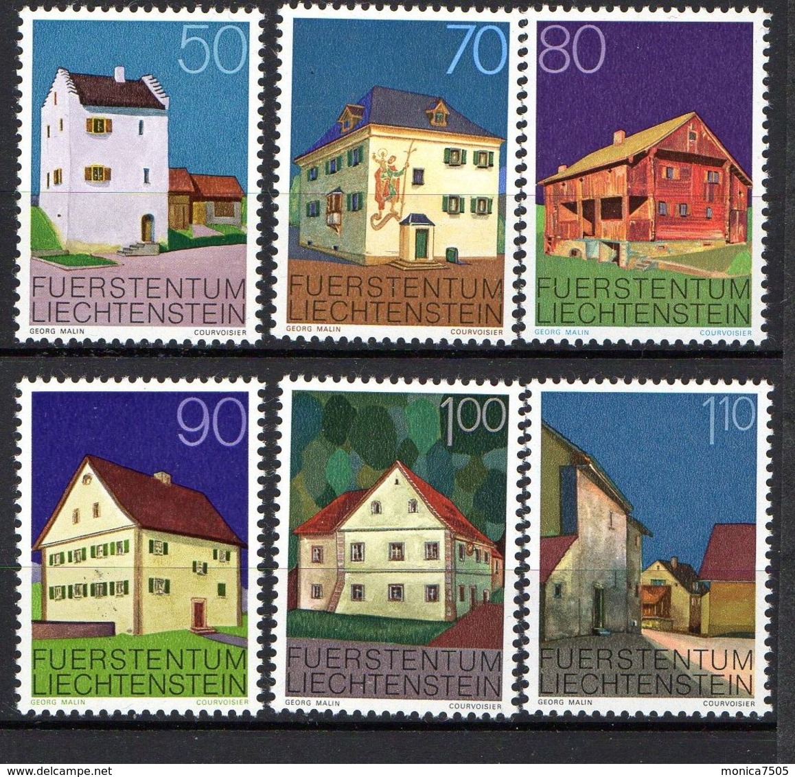 LIECHTENSTEIN ( POSTE ) : Y&T N°  633/638  TIMBRES  NEUFS  SANS  TRACE  DE  CHARNIERE . - Neufs