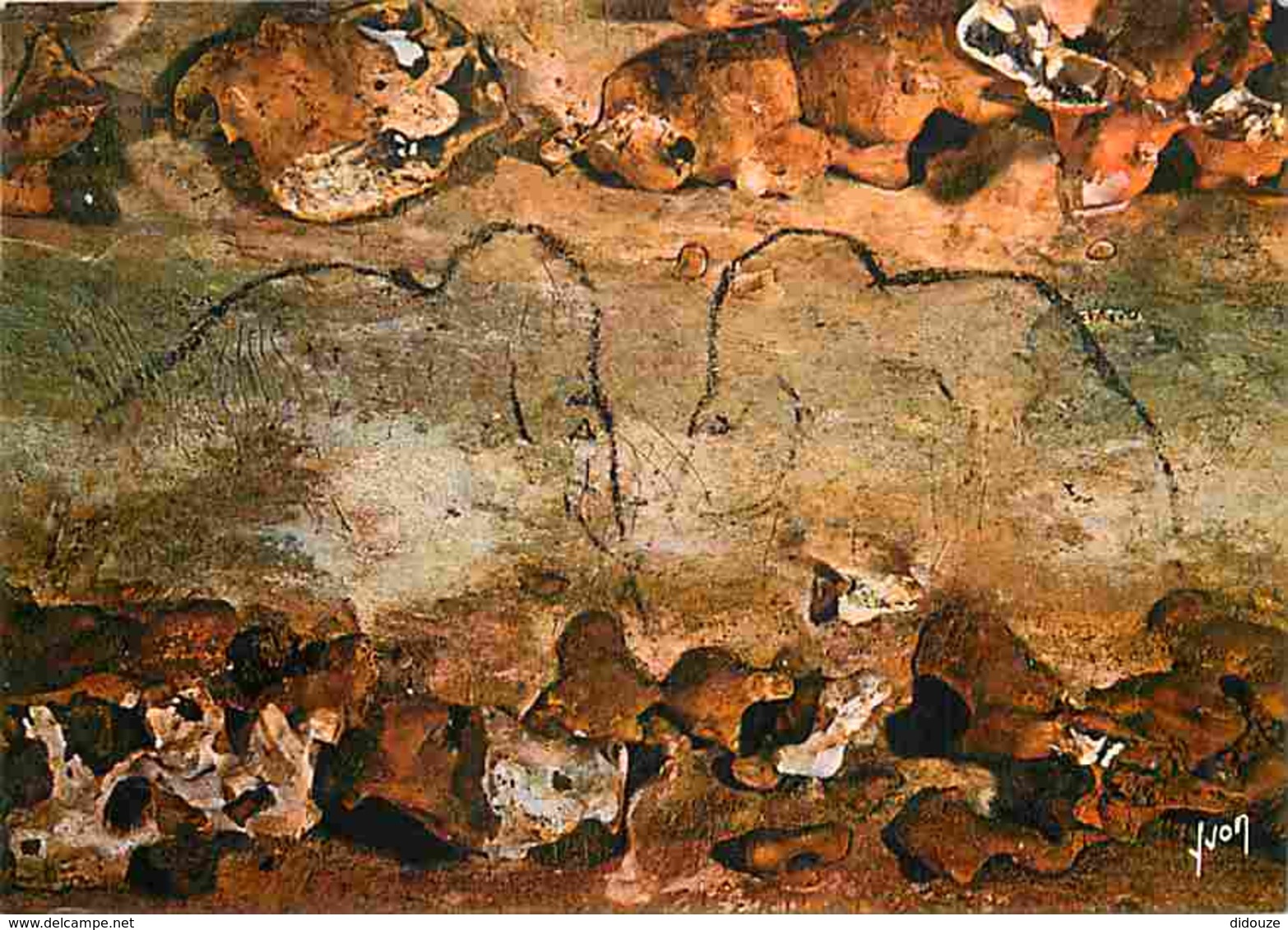 24 - Rouffignac - Grotte De Rouffignac - Deux Mammouths Affrontés - Art Préhistorique - Voir Scans Recto-Verso - Autres & Non Classés