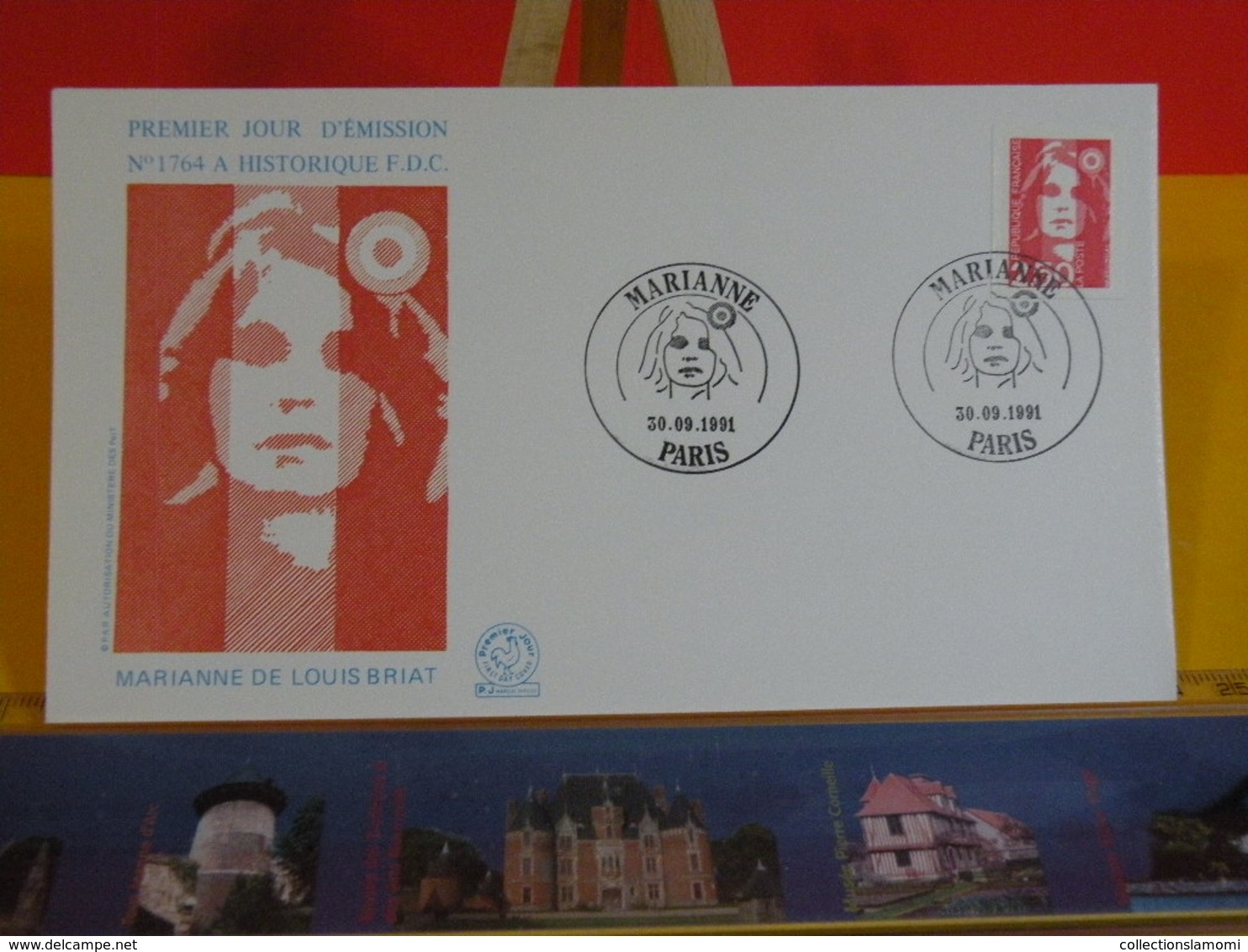 Marianne De Louis Briat - Paris - 30.9.1991 FDC 1er Jour N°1764 - Coté 2,50€ - 1990-1999