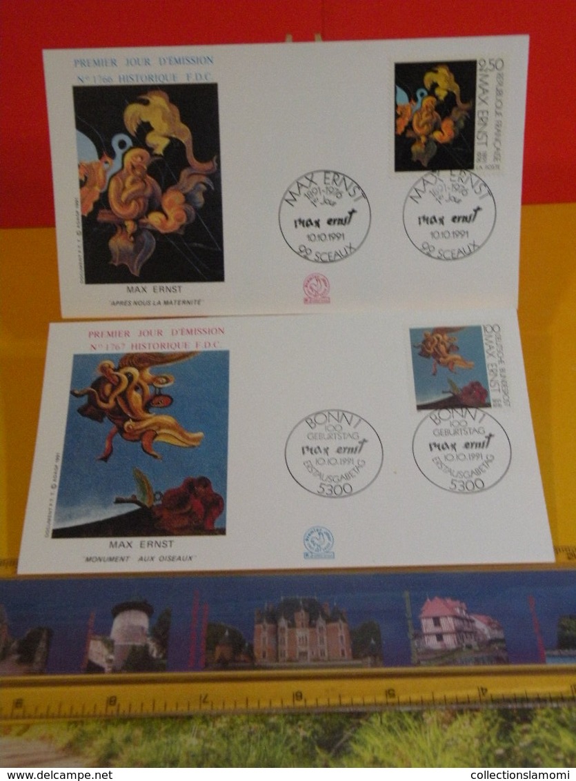 Max Ernst - 92 Sceaux-Bonn1 - 10.10.1991 FDC 1er Jour N°1766/67 - Coté 6€ Lot 2 FDC - 1990-1999