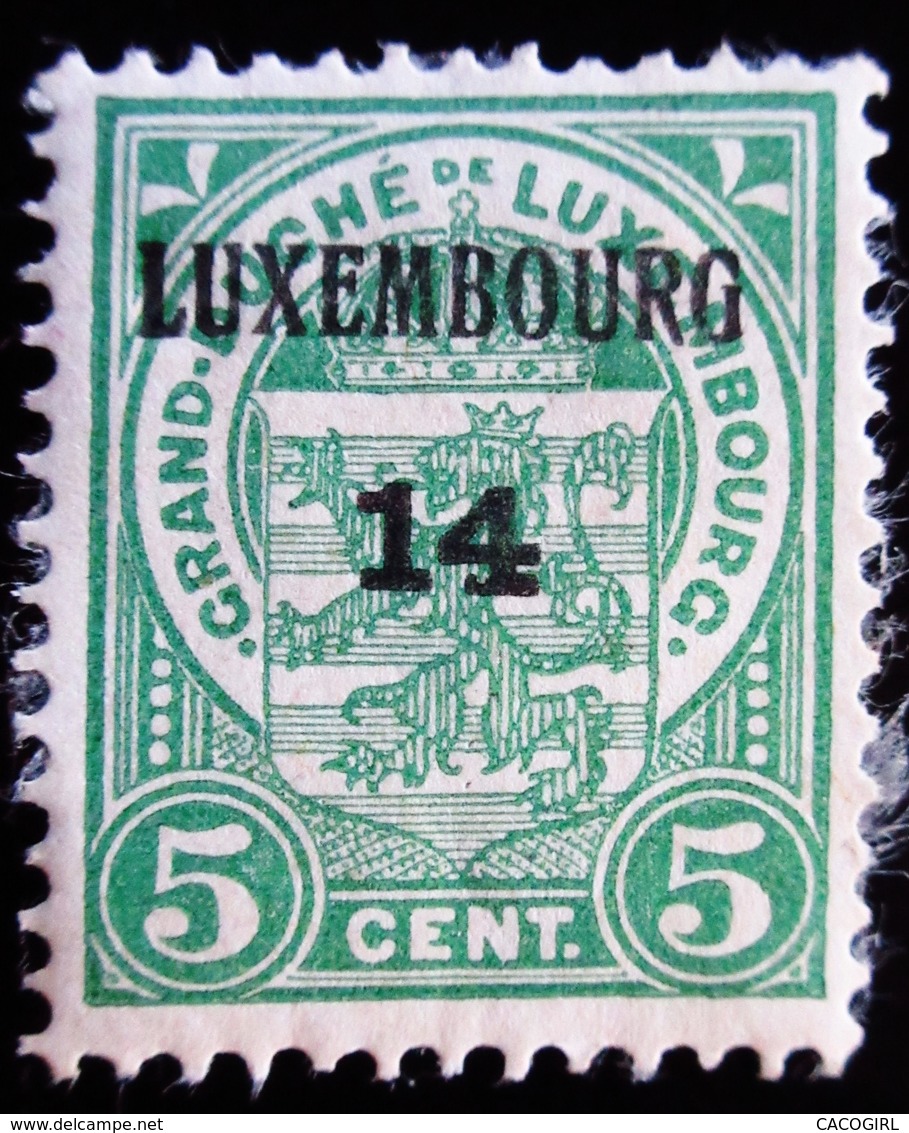 1914  Luxembourg Ecusson Armoirie Surcharge Luxembourg 14 Neuf Trace Charnière - Autres & Non Classés