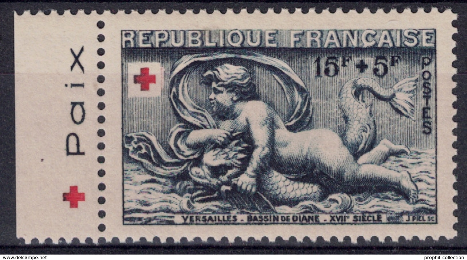 FRANCE 1952 - TIMBRE N° 938a NEUF * TB CROIX-ROUGE Avec BANDE PUB ISSU DE CARNET - Neufs