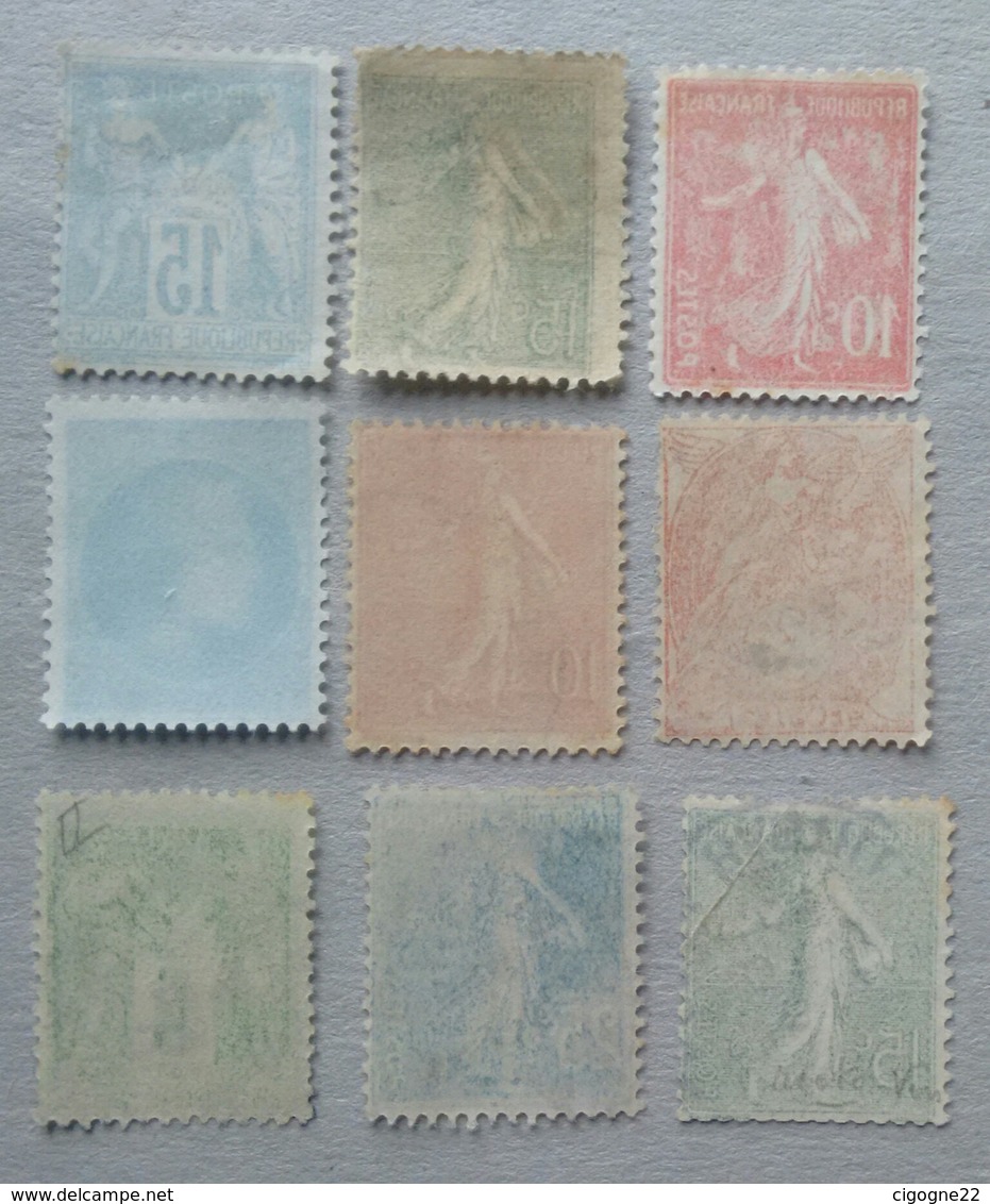 FRANCE TIMBRES AVEC VARIÉTÉS D'IMPRESSIONS AU VERSO - Collections