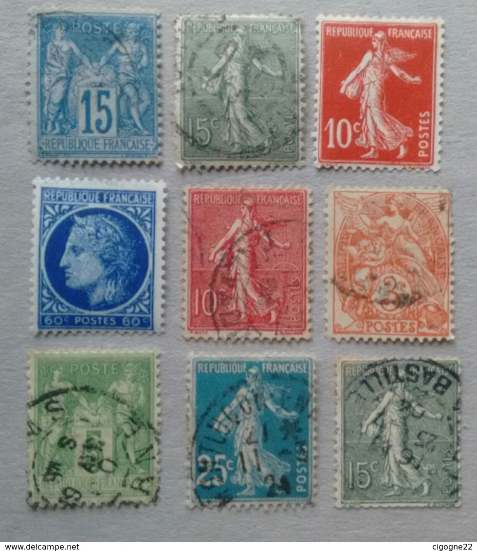 FRANCE TIMBRES AVEC VARIÉTÉS D'IMPRESSIONS AU VERSO - Collections