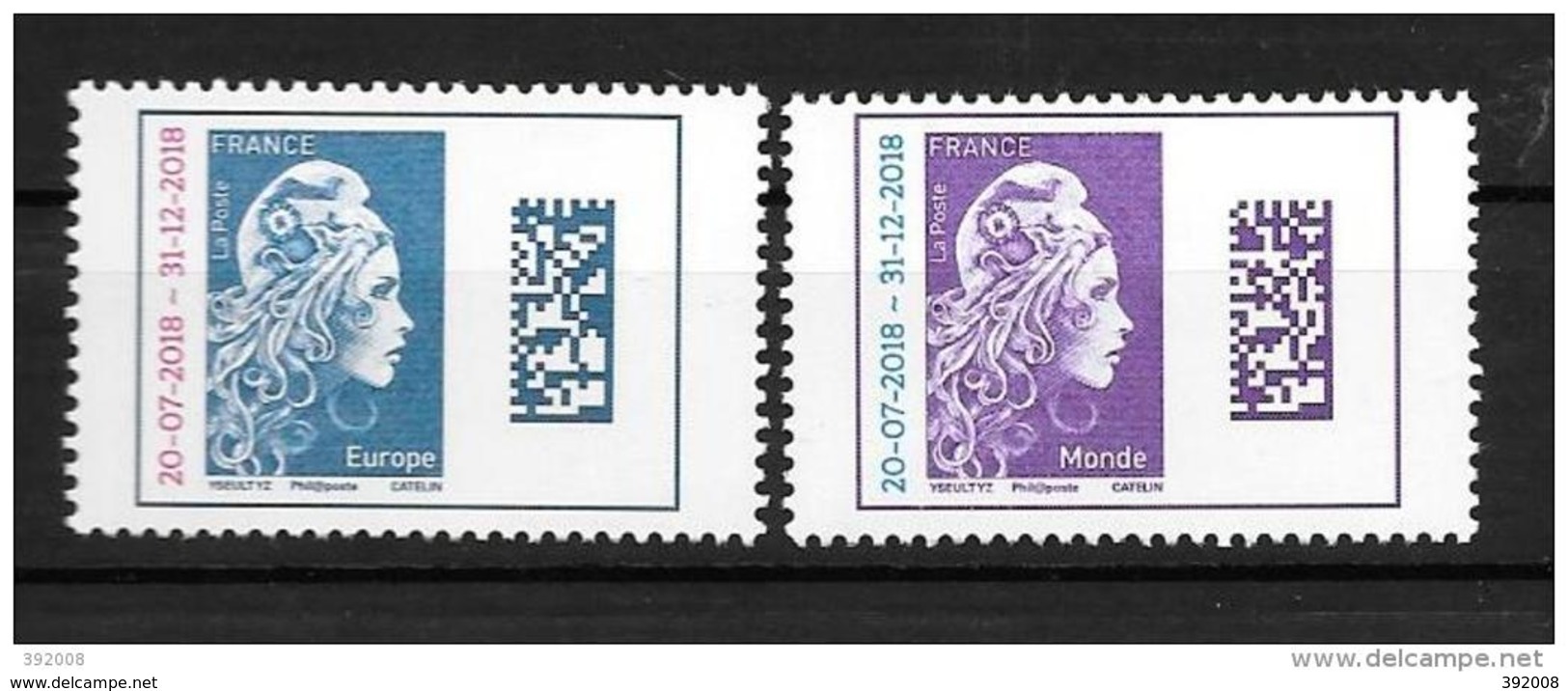 2018 - Marianne L'engagé Datamatix Surchargé - Unused Stamps